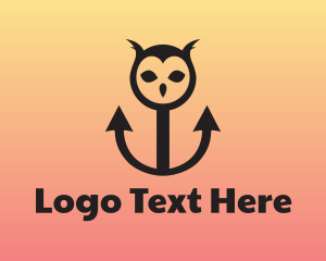 Anchor - Horned Owl Anchor logo design