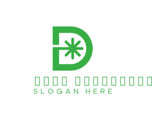 Alphabet - Green D Asterisk logo design