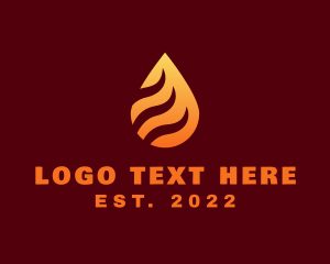 Wood Fire - Blazing Fire Droplet logo design