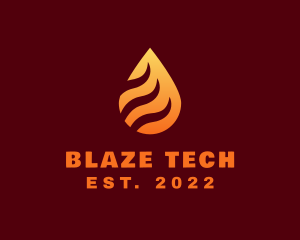 Blazing Fire Droplet  logo design