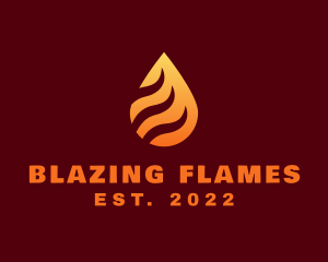 Blazing Fire Droplet  logo design