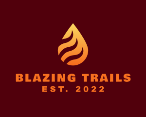 Wildfire - Blazing Fire Droplet logo design