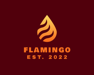 Burning - Blazing Fire Droplet logo design