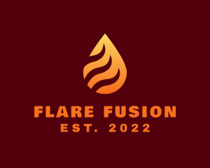 Blazing Fire Droplet  logo design