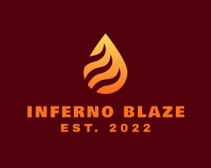 Blazing Fire Droplet  logo design