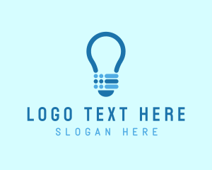 Combined - Blue Light Bulb logo design