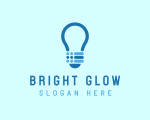 Lighting - Blue Light Bulb logo design