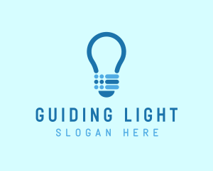 Blue Light Bulb  logo design