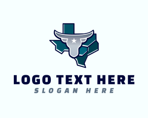 Houston - Bull Texas State logo design