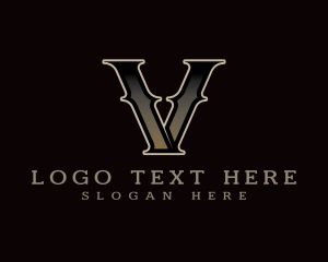 Luxury Bar Restaurant Letter V Logo