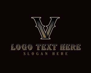Bar Restaurant Letter V Logo
