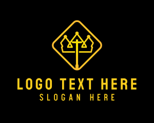 Hol - Gold Crown Crucifix logo design