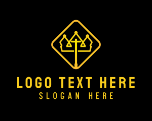 Religious - Gold Crown Crucifix logo design