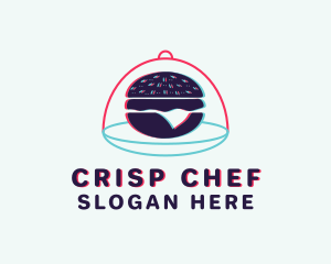 Glitch Cheeseburger Snack logo design