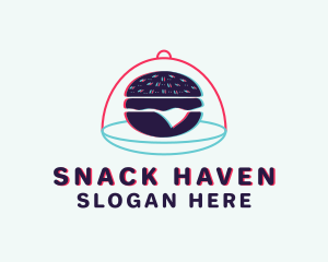 Glitch Cheeseburger Snack logo design