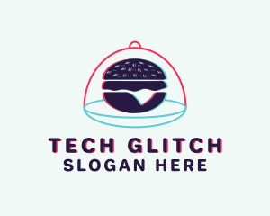 Glitch Cheeseburger Snack logo design