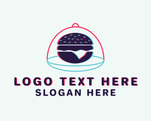 Glitch Cheeseburger Snack Logo