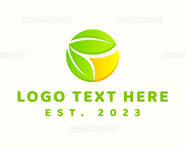 Lemon Fruit Leaves Logo