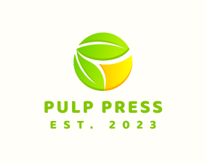 Pulp - Lemon Fruit Leaves logo design