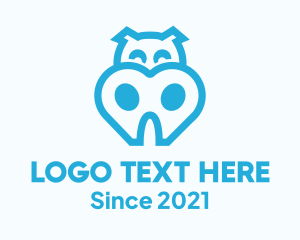 Ice Cream - Cow Head Tooth logo design
