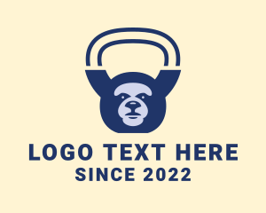 Barbell - Grizzly Bear Kettlebell Fitness logo design