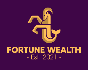 Fortune - Capricorn Zodiac Sign logo design