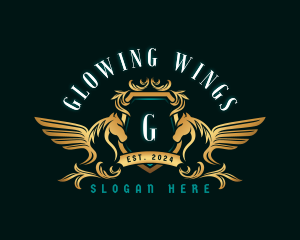 Pegasus Wing Crest logo design