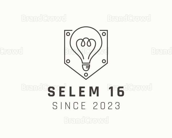 Electric Light Bulb Shield Logo