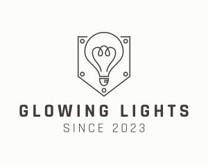 Electric Light Bulb Shield logo design