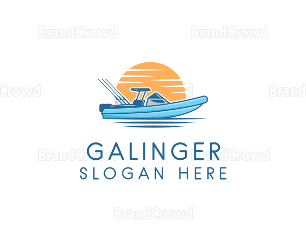 Fishing Speed Boat Logo