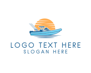 Transport - Fishing Speed Boat logo design