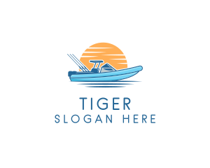 Traveler - Fishing Speed Boat logo design