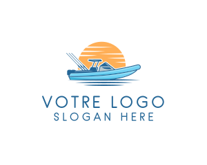 Fishing - Fishing Speed Boat logo design