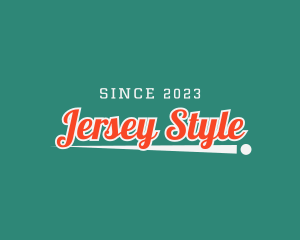 Jersey - Retro Varsity Cursive logo design
