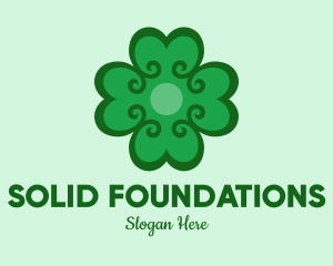 Green Clover Hearts Logo