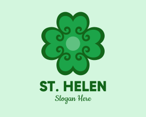 Green Clover Hearts logo design