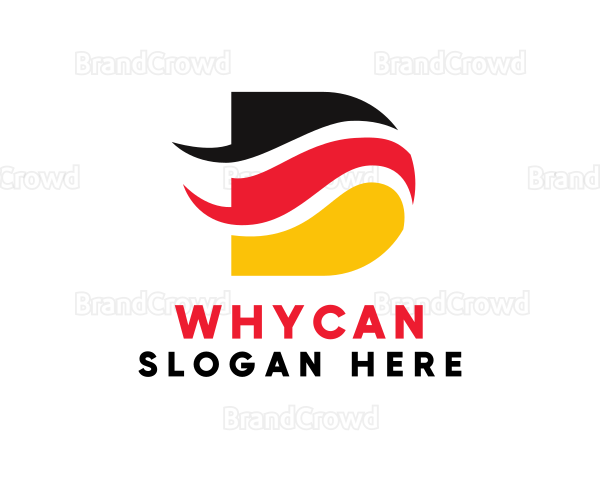 German Flag Letter D Logo