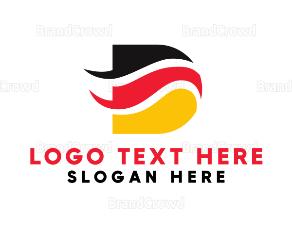 German Flag Letter D Logo