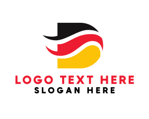 Down Under - German Flag Letter D logo design