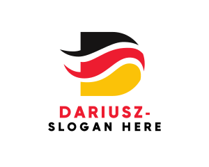 German Flag Letter D  Logo