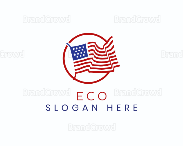 USA Flag Badge Logo