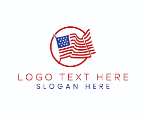 Australian Flag - USA Flag Badge logo design