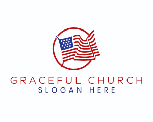 USA Flag Badge Logo