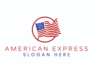 USA Flag Badge logo design