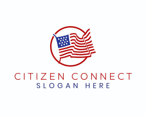 Citizenship - USA Flag Badge logo design