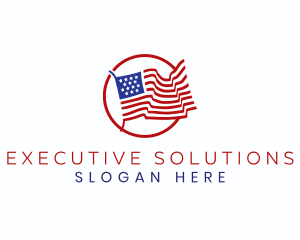 President - USA Flag Badge logo design