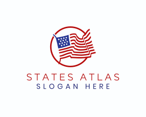 USA Flag Badge logo design