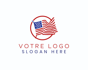 United States - USA Flag Badge logo design
