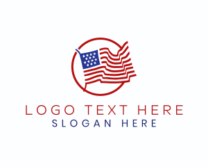 Badge - USA Flag Badge logo design