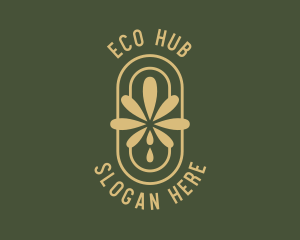 Yellow Cannabis Leaf logo design
